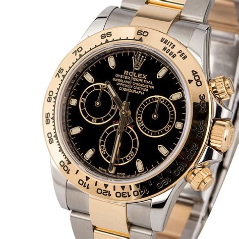 rolex daytona two tone black dial